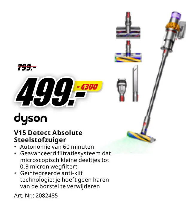 Promotie: V15 Detect Absolute Steelstofzuiger