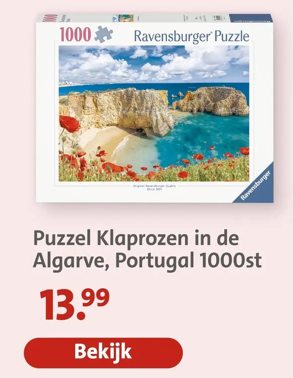 Aanbieding: Puzzel Klaprozen in de Algarve, Portugal 1000st