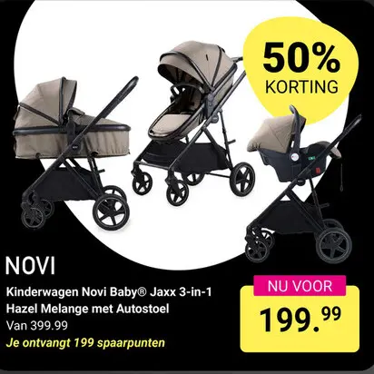 Aanbieding: Kinderwagen Novi Baby® Jaxx 3-in-1 Hazel Melange