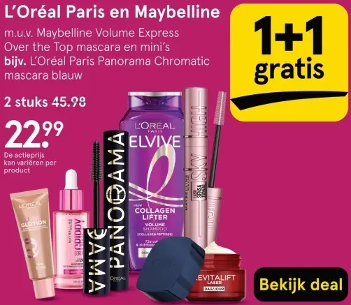 Aanbieding: L'Oréal Paris en Maybelline