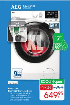 Offre: AEG Lave-linge LR63U944