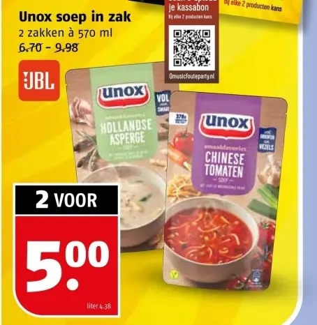 Aanbieding: Unox soep in zak
