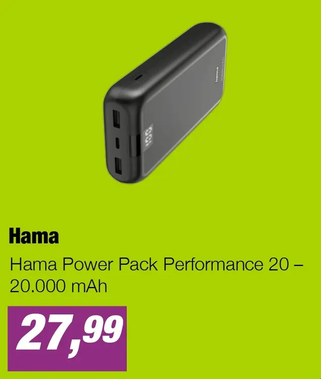 Aanbieding: Hama Power Pack Performance 20 – 20.000 mAh