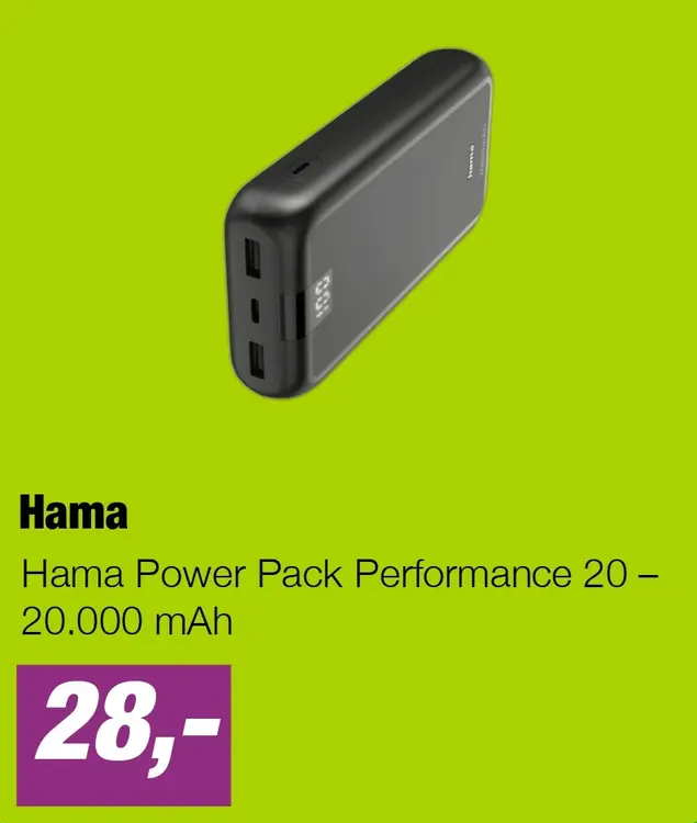 Aanbieding: Hama Power Pack Performance 20 – 20.000 mAh