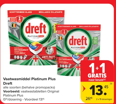 Promotie: Vaatwasmiddel Platinum Plus