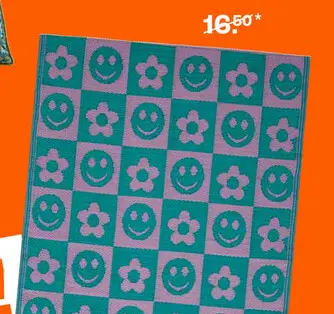 Aanbieding: Buitenkleed smileys en bloemen