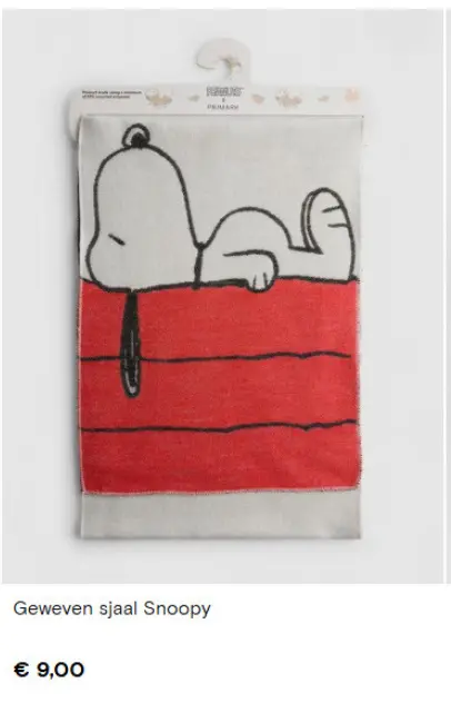 Promotie: Geweven sjaal Snoopy & Corduroy tasbedeltje P