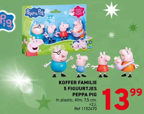 Aanbieding: Koffer familie 5 figuurtjes