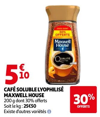 Promotie: Café soluble lyophilisé