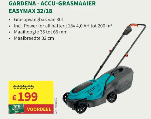 Promotie: Accu-grasmaaier easymax 32/18