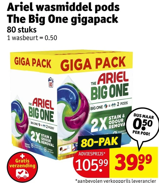Promotie: Wasmiddel pods The Big One gigapack