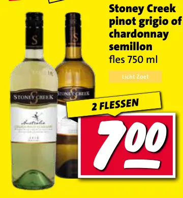 Aanbieding: Stoney Creek pinot grigio of chardonnay semillon