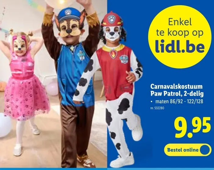 Promotie: Carnavalskostuum Paw Patrol