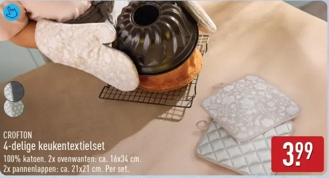 Aanbieding: 4-delige keukentextielset