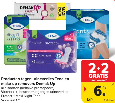 Promotie: Producten tegen urineverlies en make-up removers