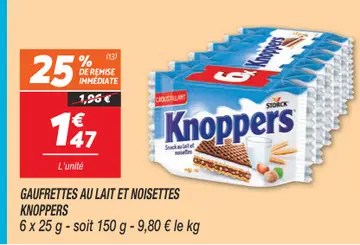 Offre: GAUFRETTES AU LAIT ET NOISETTES