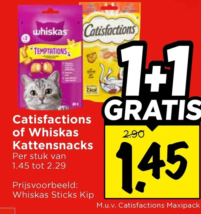 Aanbieding: Catisfactions of Whiskas Kattensnacks