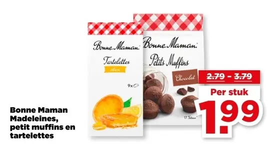 Aanbieding: Bonne Maman Madeleines, petit muffins en tartelettes