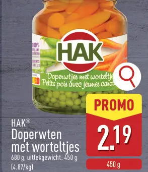Promotie: Doperwten met worteltjes