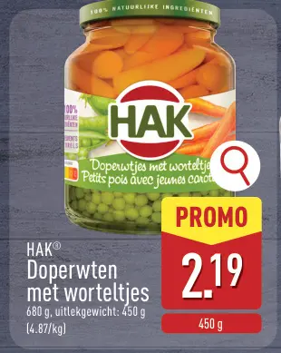 Promotie: Doperwten met worteltjes