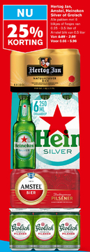 Aanbieding: Hertog Jan , Amstel , Heineken Silver of Grolsch