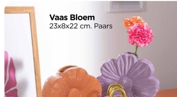 Aanbieding: Vaas bloem groot - paars - 20x19.5x7 cm