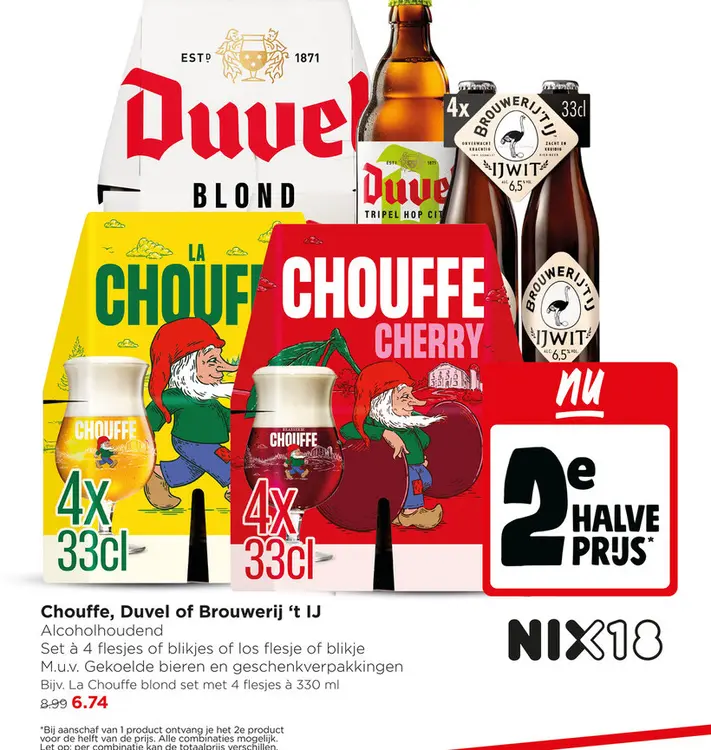 Aanbieding: Chouffe, Duvel of Brouwerij 't IJ Alcoholhoud