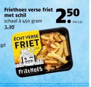 Aanbieding: Friethoes verse friet met schil