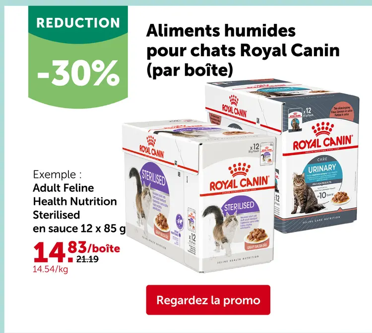 Offre: Aliments humides pour chats