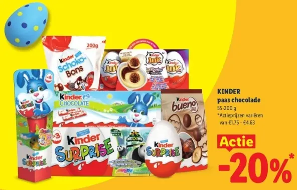 Aanbieding: KINDER paas chocolade