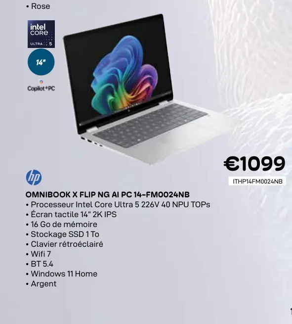Offre: Omnibook x flip ng ai pc 14-fm0024nb