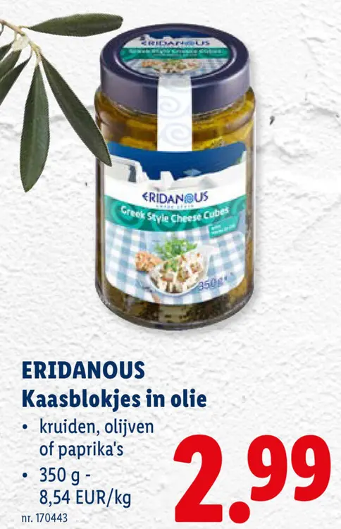 Promotie: Kaasblokjes in olie
