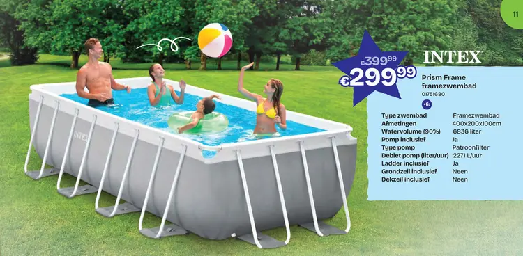 Promotie: Prism Frame 400x200x100cm framezwembad