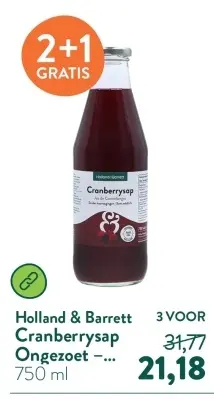 Aanbieding: Cranberrysap Ongezoet