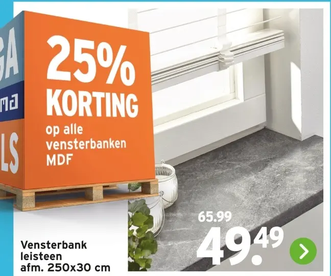 Aanbieding: vensterbank leisteen