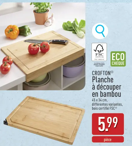 Offre: Planche à découper en bambou