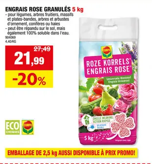 Offre: Compo engrais rose en granulés universel 5kg