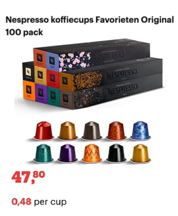 Promotie: Nespresso koffiecups Favorieten Original