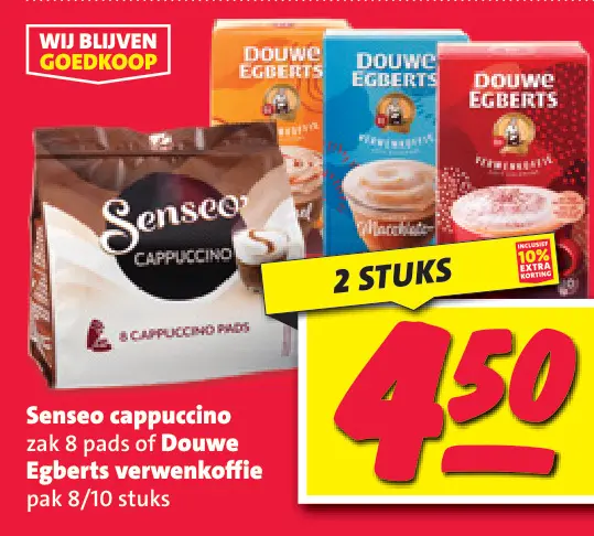 Aanbieding: Senseo cappuccino or Douwe Egberts verwenkoffie