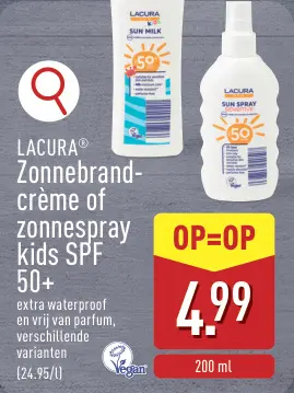 Promotie: Crème solaire ou spray solaire kids FPS 50+