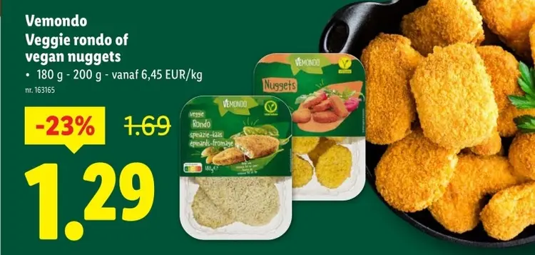 Aanbieding: Veggie rondo of vegan nuggets