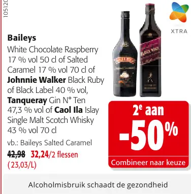 Promotie: Baileys, Johnnie Walker, Tanqueray, Caol Ila