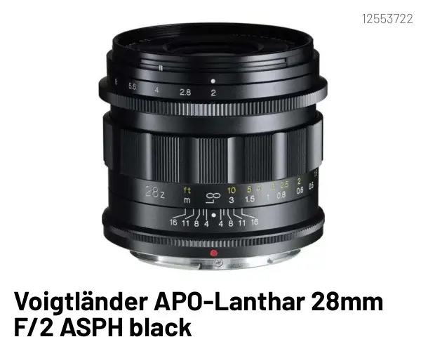 Promotie: Voigtländer APO-Lanthar 28mm F/2 ASPH black