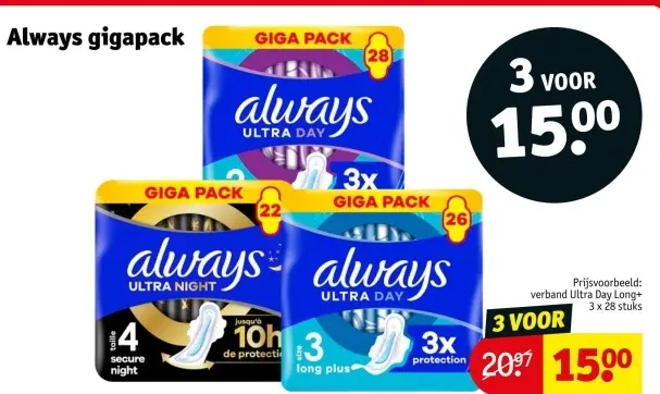 Aanbieding: Always gigapack