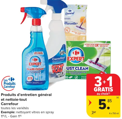Offre: Produits d'entretien général et nettoie-tout