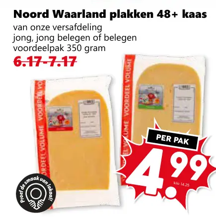 Aanbieding: Noord Waarland plakken 48+ kaas