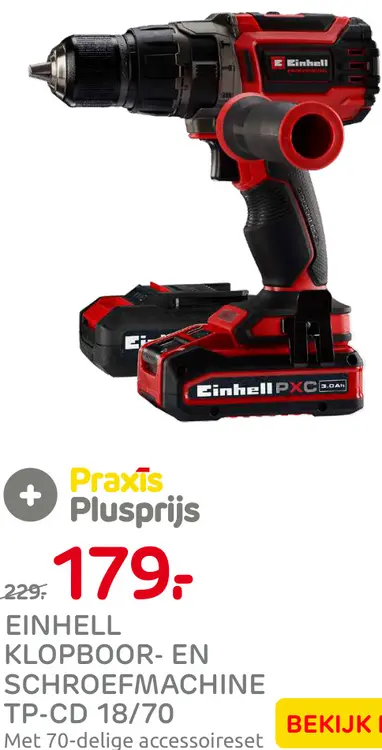 Aanbieding: Klopboor- en schroefmachine TP-CD 18/70