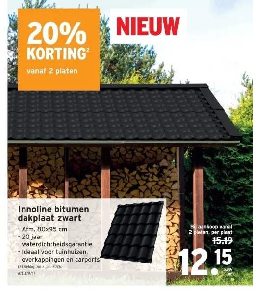 Promotie: Innoline bitumen dakplaat zwart