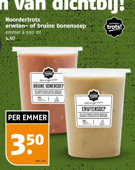 Aanbieding: erwten- of bruine bonensoep
