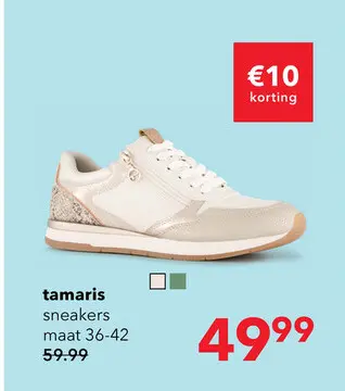 Aanbieding: Tamaris sneakers dames wit beige